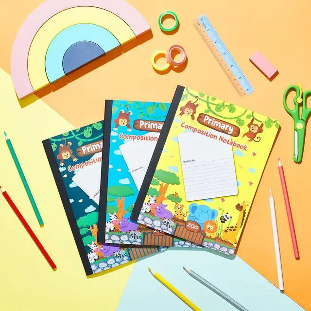 Alt view image 5 of 6 - 30 Pack Primary Composition Notebook K-2, Bulk School Supplies for Classroom, Wide Ruled Draw and Write Journals with Picture Space, Kindergarten Preschool Student Notebooks, 9.75 x 7.5 Inch