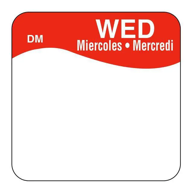 Alt view image 3 of 3 - Day of The Week 1" Square Dissolvable Labels, Monday-Sunday, Dispenser Box Included (3,500 Labels)