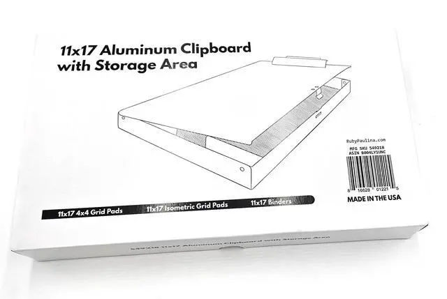 Alt view image 6 of 6 - 11x17 Clipboard Aluminum Storage Box Featuring a High Capacity Clip