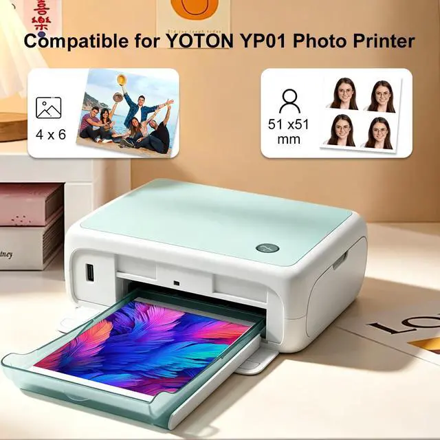 Alt view image 3 of 6 - Compatible with YOTON 4x6 Photo Printer Ink and Paper -108 Sheets (4"x6") & 2 Ink Ribbon Refill,Dye Sublimation,Waterproof, long-lasting color,for YP01 Photo Printer