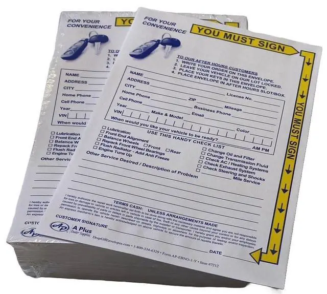 Alt view image 5 of 6 - Key Drop Off Envelope - EBNO-1-Y - 500 Qty. (W1)