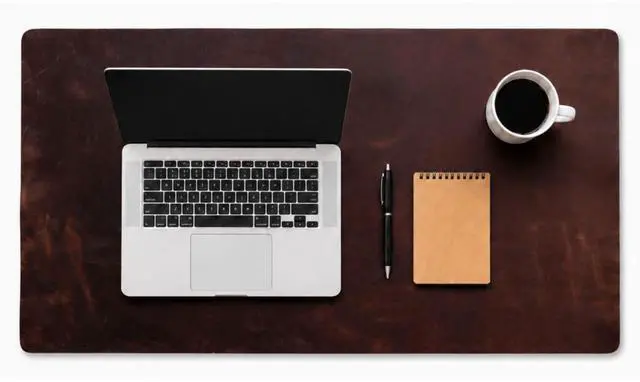 Main image of Genuine Leather Desk Pad, Office Desk Mat, Large Desk Blotter, Desk Protector, and Mouse Pad 31.5" x 15.75" (1.8-2.0 mm) Mocha, Waterproof, Premium Quality for Desk Surface Protection and Comfort