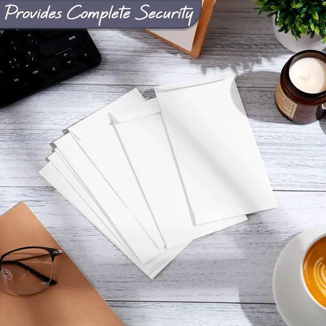 Alt view image 5 of 5 - #7 1000 Pack Money Envelopes for Cash Self-adhesive 28lb Thick Coin Envelopes 3-1/2" x 6-1/2" - Privacy Envelope for Budget, Wedding Gifts, Seed Storage & Receipts(White,7)