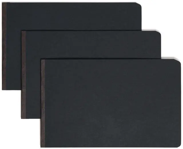 Main image of Pressboard Report Cover, Metal Prong Top Fastener with Compressor, 2" Capacity, Legal Size, Black, 25 per Box (81733)