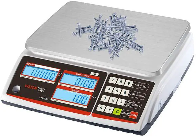 Main image of TVC-60 Counting Scale for Parts and Coins, Lb/Kg Switchable, 60lb Capacity, 0.002lb Readability