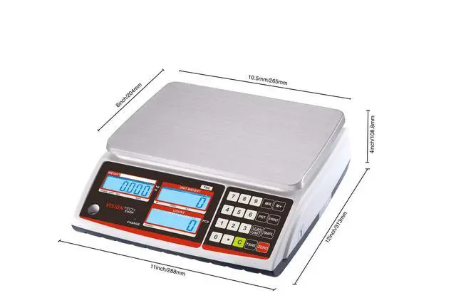 Alt view image 5 of 6 - TVC-60 Counting Scale for Parts and Coins, Lb/Kg Switchable, 60lb Capacity, 0.002lb Readability