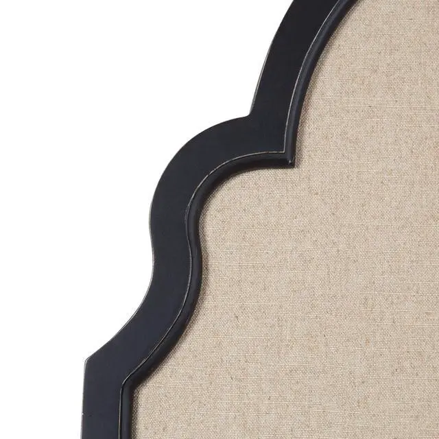 Alt view image 3 of 6 - Hogan Farmhouse Framed Arch Fabric Pinboard; 24 x 36; Black; Decorative Bulletin Board with Moroccan Arch and Linen Fabric Pinning Surface for Wall