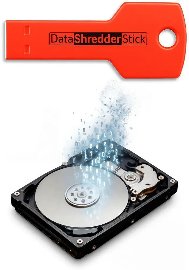 Main image of Hard Drive Shredder Stick for Windows - Data Destruction Tool | This USB device includes military-grade disk wiping, ensuring permanent data removal from USB storage & other storage drives