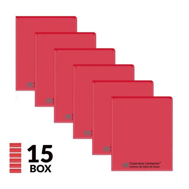 Alt view image 6 of 6 - Classroom Connector Multi-Pocket School-to-Home Portfolio, Red, 15/BX (32304), 9.5 x 11.75 x 0.25