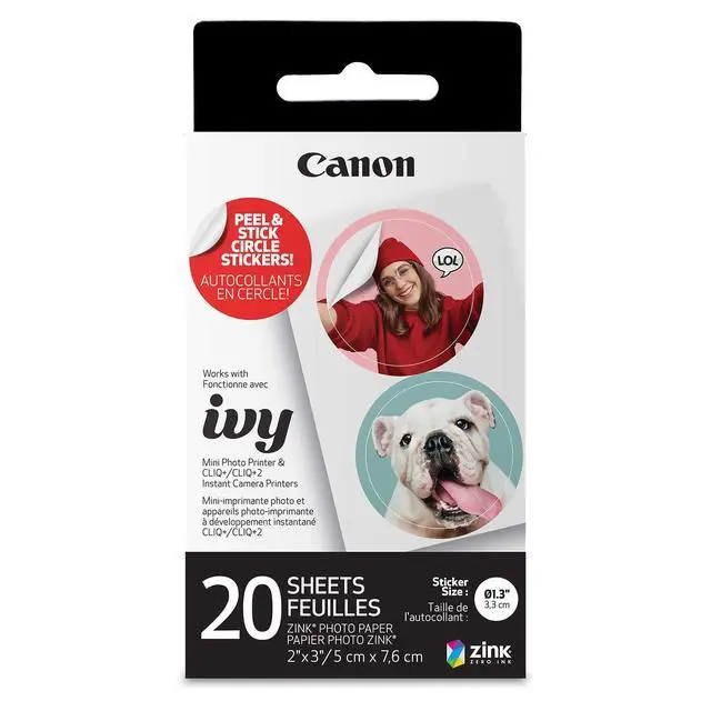 Alt view image 4 of 6 - ZINK Photo Paper Pack, 50 Sheets & IVY ZINK Pre-Cut Circle Sticker Paper, 20 Sheets & Zink Photo Paper Pack, 20 sheets, White, 2" X 3". (3214C001)