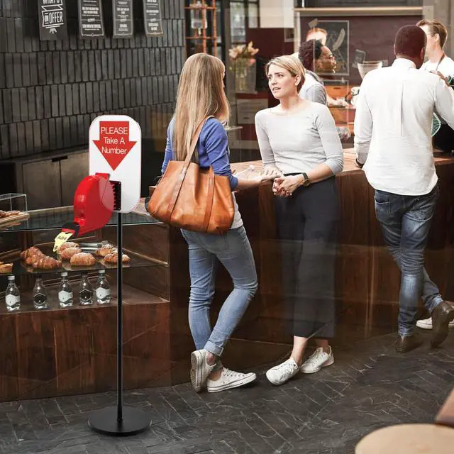 Alt view image 2 of 6 - 52 Inch Floor Stand for Take a Number System Ticket Dispenser and Sign, Heavy Duty Ticket Dispenser Holder with Round Base Mounting Hardware 4 cm Hole Space for Gag Gift Queue