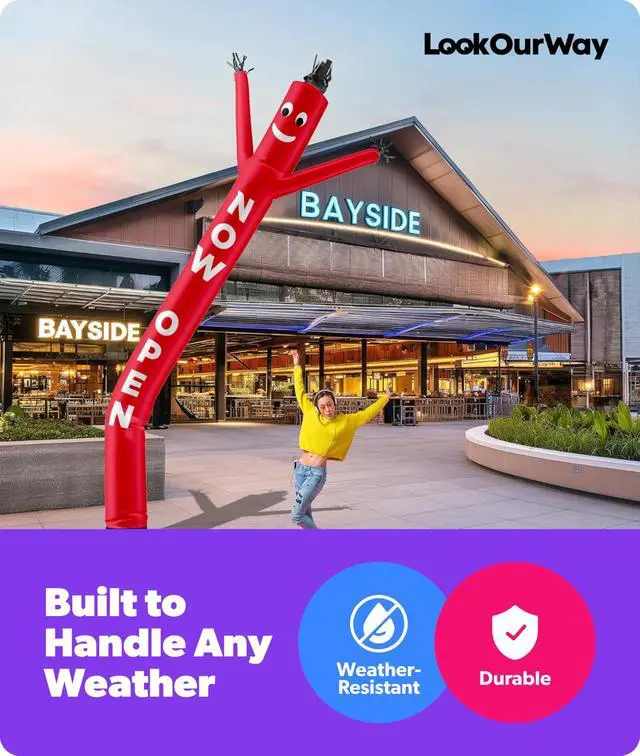 Alt view image 5 of 6 - Air Dancers Inflatable Tube Man Attachment - 20 Feet Tall Wacky Waving Inflatable Dancing Tube Guy for Business Promotion - Blower Not Included - Now Open | Blower Not Included