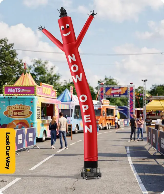 Alt view image 6 of 6 - Air Dancers Inflatable Tube Man Attachment - 20 Feet Tall Wacky Waving Inflatable Dancing Tube Guy for Business Promotion - Blower Not Included - Now Open | Blower Not Included
