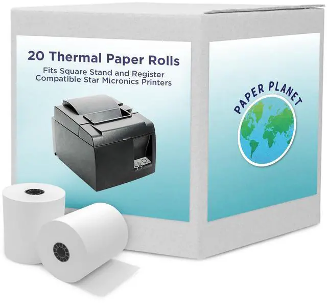 Main image of Thermal Paper for Square Stand and Register | 20 Rolls | Thermal Receipt Paper, Compatible with Star Micronics TSP143IIIU Printer