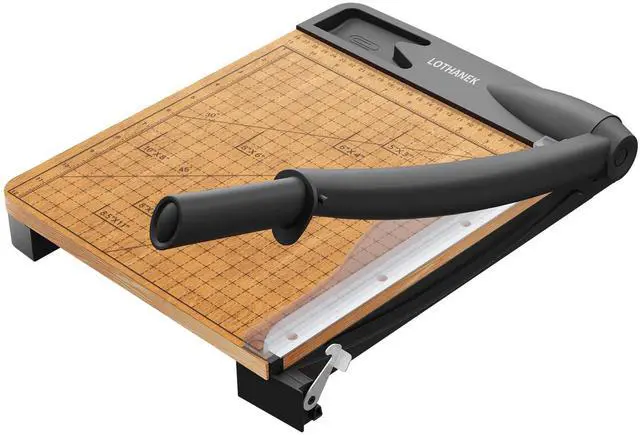 Main image of 12'' Wood Guillotine Paper Cutter, Heavy Duty Wood Base Paper Trimmer with 16 Sheets Capacity Paper Cutting Board for Classroom, Crafting, Cardstock, Art Projects