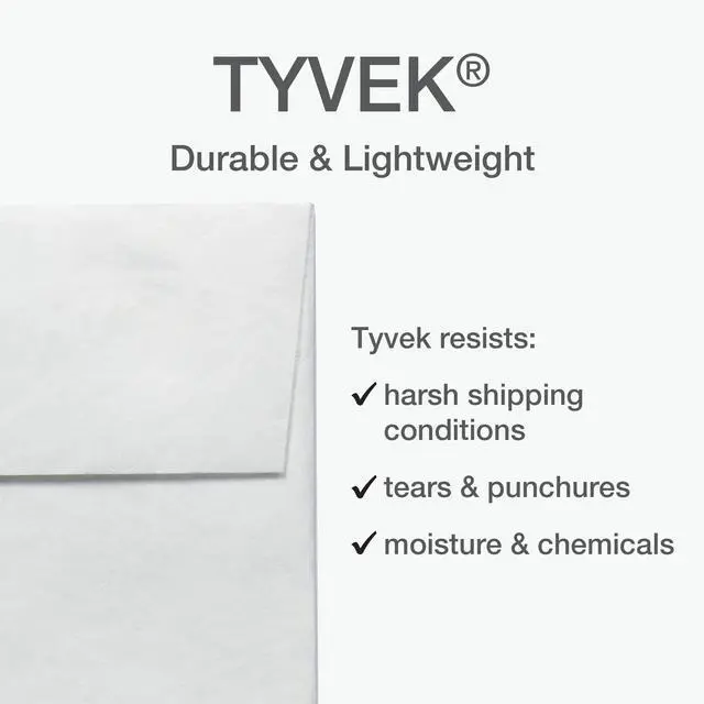 Alt view image 3 of 6 - Self-Seal Mailers, Self-Sealing Envelopes, Made with DuPont Tyvek Material, 14 lb., Puncture, Tear and Moisture Resistant, White, 9" x 12", 100 per Box (1016969)