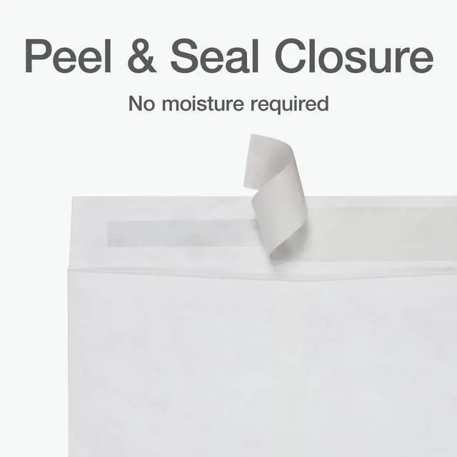 Alt view image 4 of 6 - Self-Seal Mailers, Self-Sealing Envelopes, Made with DuPont Tyvek Material, 14 lb., Puncture, Tear and Moisture Resistant, White, 9" x 12", 100 per Box (1016969)
