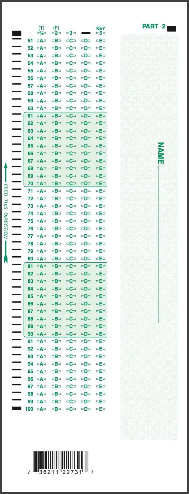 Alt view image 2 of 2 - 20260 882-E Compatible Answer Sheet 1,000-pack