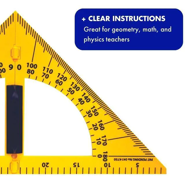 Alt view image 5 of 6 - Magnetic Whiteboard Geometry Set 4 Piece Teaching Kit for Classroom Large Magnetic Math Tools for Whiteboards & Blackboards Durable, Easy to Store | Large Math Tools - Classroom Teaching Kit - D