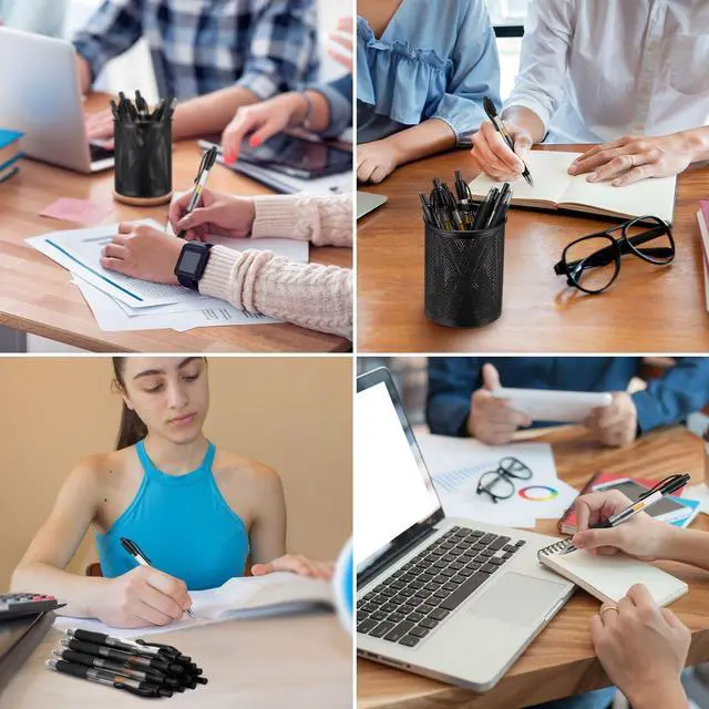 Alt view image 6 of 6 - 500 Pcs Premium Gel Roller Pens Bulk, Fine Point 0.7 mm, Retractable Gel Ink Roller Ball Pens for Writing Journaling Taking Notes Office (Black)