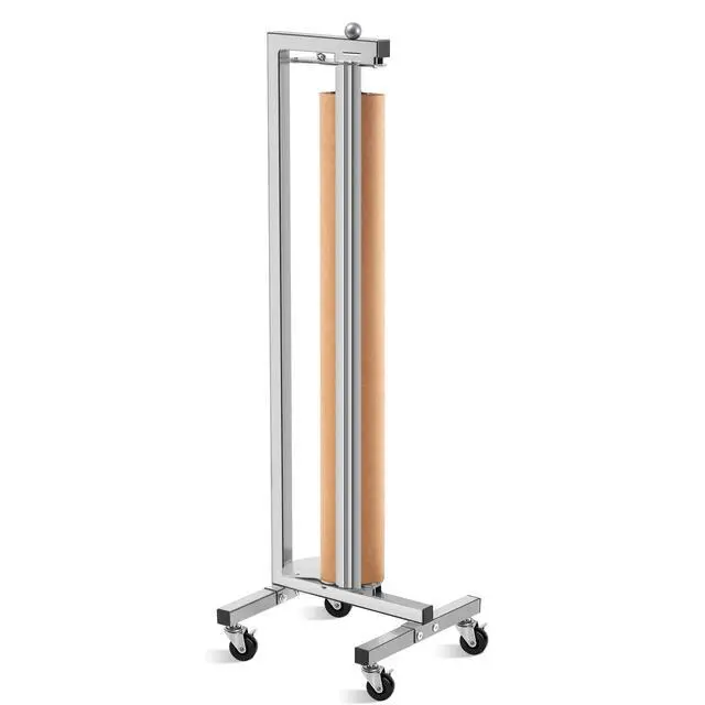 Main image of 36 Inch Mobile Vertical Paper Roll Dispenser with Wheels | Butcher Paper Holder & Cutter Heavy Duty Dispenser for Kraft Wrapping Art Studio Classroom Freezer Butcher Retail Store