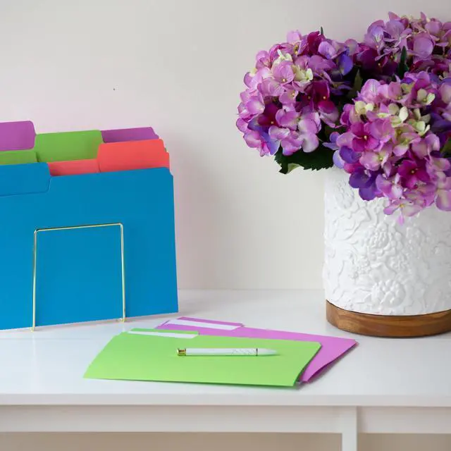 Alt view image 2 of 5 - SuperTab File Folders, Oversized 1/3-Cut Tab, Letter Size, Assorted Bright Colors, 24 per Pack (11957) (Pack of 10)