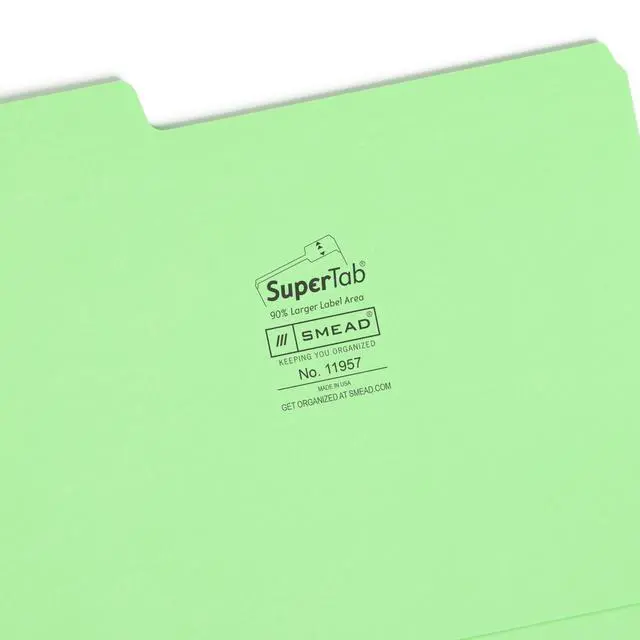 Alt view image 3 of 5 - SuperTab File Folders, Oversized 1/3-Cut Tab, Letter Size, Assorted Bright Colors, 24 per Pack (11957) (Pack of 10)