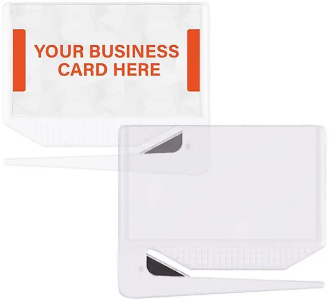 Main image of Promotional Business Card Letter Openers, Clear, 100 Pack | Fits 3.5x2" Standard Cards | Easy to Use & Reuse | Premium Quality Build