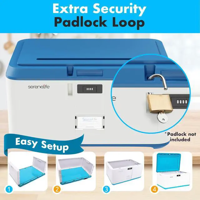 Alt view image 4 of 6 - Locking Storage Container Bin - 21 Gallon Large Capacity - Stackable Storage Tote Deck Box - Tough Durable Plastic Household Organizer with Lid, and Security Combination Lock