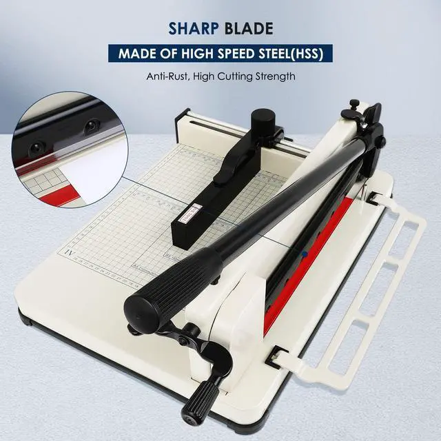 Alt view image 2 of 6 - 17" Heavy Duty Guillotine Trimmer Paper Cutter,Cortadora de Papel 500 Sheets Paper Trimmer with Double Safety Protection Durable HSS Blade for Cutting Paper