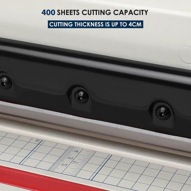 Alt view image 3 of 6 - 17" Heavy Duty Guillotine Trimmer Paper Cutter,Cortadora de Papel 500 Sheets Paper Trimmer with Double Safety Protection Durable HSS Blade for Cutting Paper