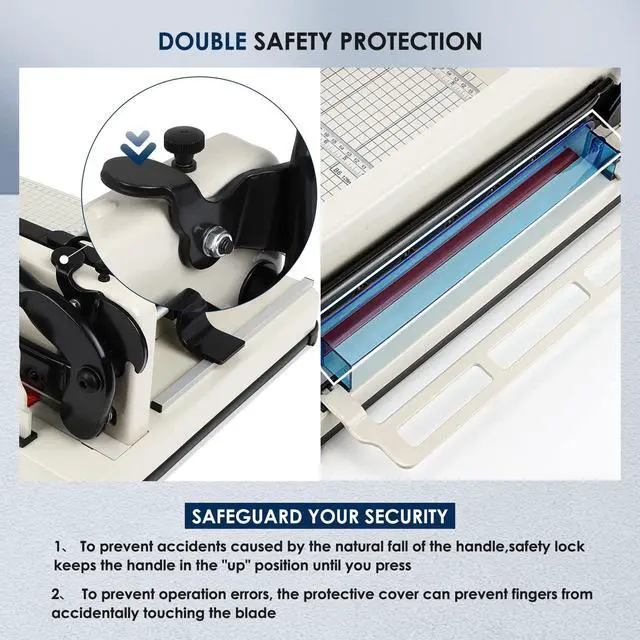Alt view image 5 of 6 - 17" Heavy Duty Guillotine Trimmer Paper Cutter,Cortadora de Papel 500 Sheets Paper Trimmer with Double Safety Protection Durable HSS Blade for Cutting Paper