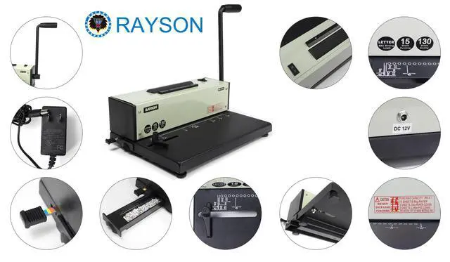 Alt view image 6 of 6 - PD-1503 Coil Binding Machine 43-Hole 4:1 Spiral Binder with Inserter | 43 round holes for Letter-size sheets; electric coil inserter handles coils up to 7/8 inch for faster spiral binding