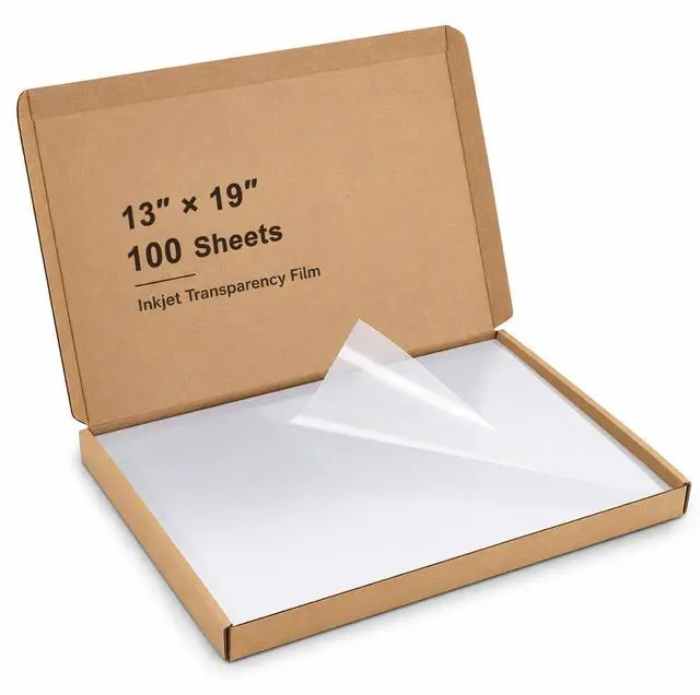 Main image of 13 x 19 Inch Waterproof Inkjet Transparency Film for Silk Screen Printing, Crafts (13''x19'', 100 Sheets)