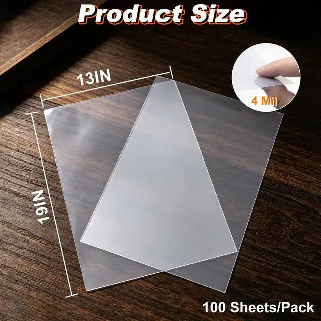 Alt view image 2 of 6 - 13 x 19 Inch Waterproof Inkjet Transparency Film for Silk Screen Printing, Crafts (13''x19'', 100 Sheets)