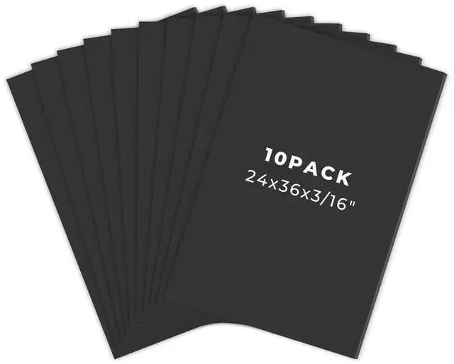 Main image of 24x36 Black Foam Board 3/16 Thick 10 Pack | Acid Free, Polystyrene, Warp-Resistant, Easy to Cut, For Drawing Presentation, Project, Picture, Decorations & Craft Display