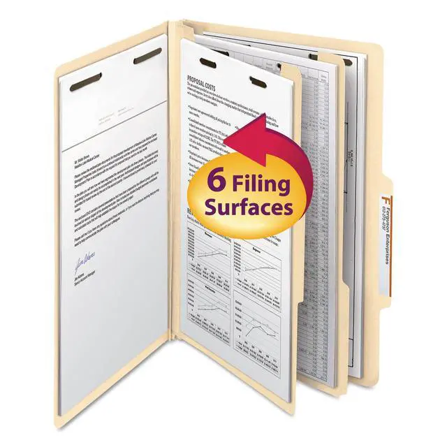 Main image of Classification File Folder, 2 Dividers, 2" Expansion, 2/5-Cut Tab, Legal Size, Manila, 10 per Box (19000)