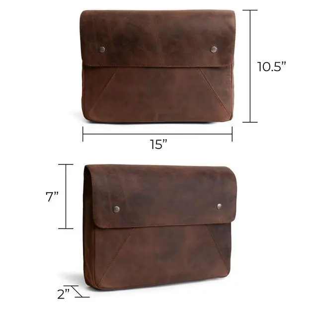 Alt view image 4 of 5 - Leather Document Holder XL, Premium Leather Portfolio for Men, Padfolio/Folio, Professional Resume Folder/Binder, Stylish Legal Pad Holder for Office and Business (Bourbon Brown)