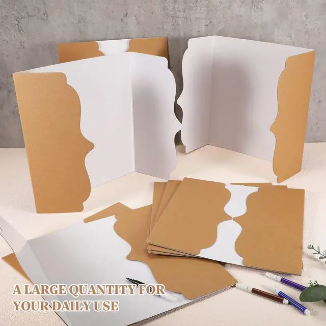 Alt view image 5 of 6 - 20 Pack Trifold Poster Board 36 x 48 in, White Display Boards Bulk Self-Standing for Science Fair, Back to School Classroom Projects