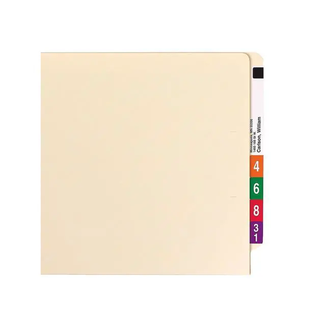 Alt view image 6 of 6 - Extra Capacity End Tab Fastener File Folder, Shelf-Master® Reinforced Straight-Cut Tab, 2 Fasteners, 1-1/2" Expansion, Letter Size, Manila, 50 per Box (34276)