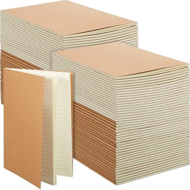 Main image of 200 Pack Kraft Notebook Journals 5.5 Inch x 8.3 Inch A5 Journal Softcover Notebooks Bulk for Kids Student Writing Sketch Travel Journal Notepad with 60 Pages 30 Sheets(Brown,Lined)