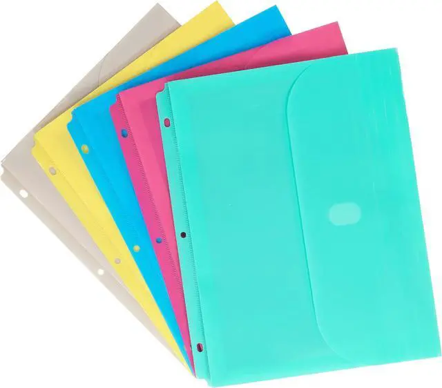 Main image of Super Heavyweight Poly Binder Pocket with Hook & Loop Closure, 1-Inch Gusset, Letter Size, Assorted Colors (58730), 36 Count (Pack of 6)