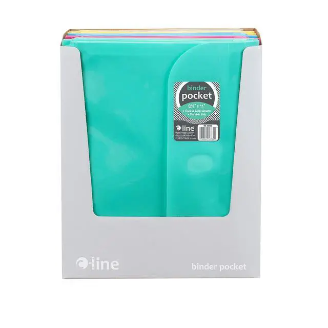 Alt view image 2 of 3 - Super Heavyweight Poly Binder Pocket with Hook & Loop Closure, 1-Inch Gusset, Letter Size, Assorted Colors (58730), 36 Count (Pack of 6)