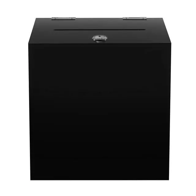 Alt view image 2 of 6 - Acrylic Black Donation Box, 10x10x10 inches | Ballot Suggestion Box, Money Storage, Square Container, For Voting, Charity, Contest, Suggestions