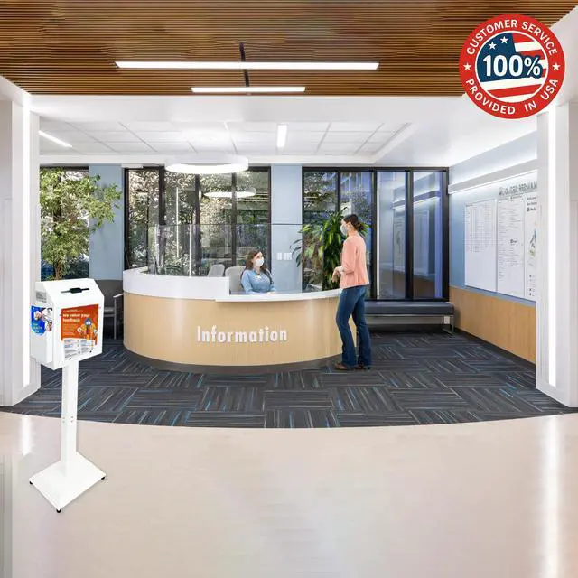 Alt view image 6 of 6 - Suggestion Box with Stand,Floor Standing Offering Box,Metal Locking Ballot Collection Safe Box for Voting,Charity,Donation,Church,Election,Hospital Feedback and Car Rental Key Return, White