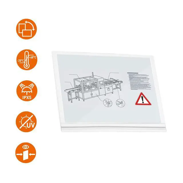 Alt view image 3 of 6 - Water-Resistant Letter Magnetic Sign Holder - Pack of 5 Transparent Document Holders - 8.3" x 11.7" Inches Document Display - IPX5 Tested and Perfect for Outdoor Information Displays | Weatherproof vi