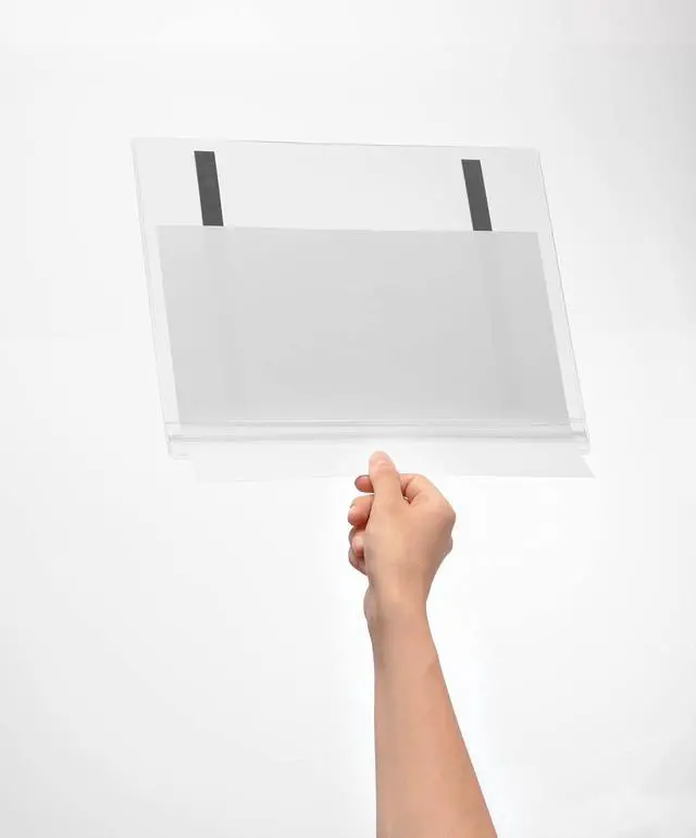Alt view image 4 of 6 - Water-Resistant Letter Magnetic Sign Holder - Pack of 5 Transparent Document Holders - 8.3" x 11.7" Inches Document Display - IPX5 Tested and Perfect for Outdoor Information Displays | Weatherproof vi