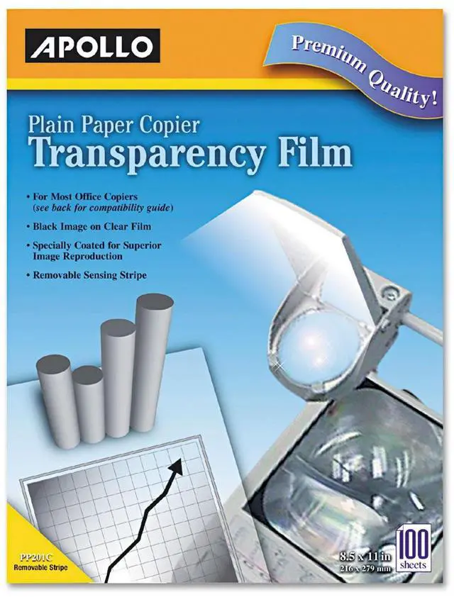 Main image of Transparency Film for Plain Paper Copier, Black on Clear Sheet, with Stripe, 100 Sheets/Pack (VPP201CE)