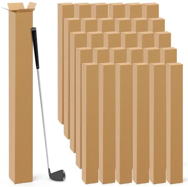 Main image of 30 Pcs 6L x 6W x 48H Inch Golf Club Shipping Boxes Tall Corrugated Boxes Cardboard Long Golf Storage for Shipping, Packaging, Moving, Mailing, Home or Business
