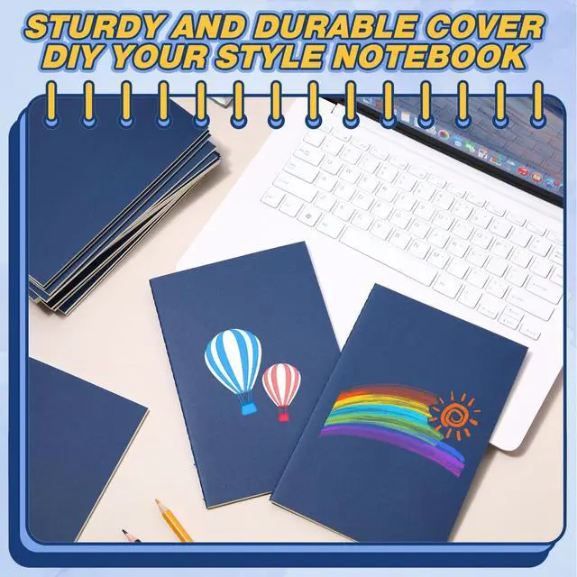 Alt view image 5 of 6 - 200 Pack Kraft Notebook Journals 5.5 Inch x 8.3 Inch A5 Journal Softcover Notebooks Bulk for Kids Student Writing Sketch Travel Journal Notepad with 60 Pages 30 Sheets(Navy,Lined)